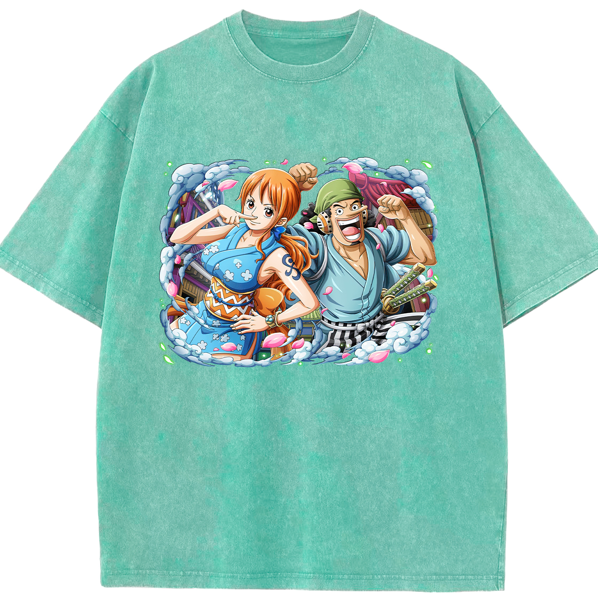 ワンピース ナミ ONE PIECE Nami 綿100% ヴィンテージ風 半袖Tシャツ（フロントプリント）